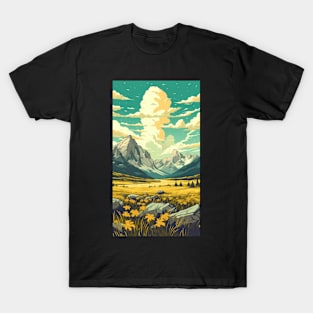 Chromatic Majesty - Vibrant Mountain Range Design T-Shirt